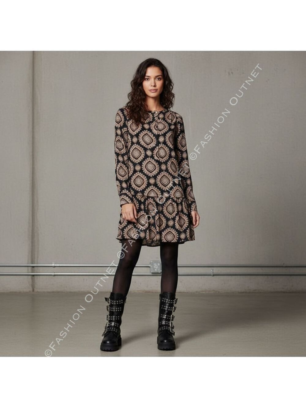 Loft Medallion Dropped Waist Shirt Dress Dark Romantic Whimsigoth Soft Grunge MP